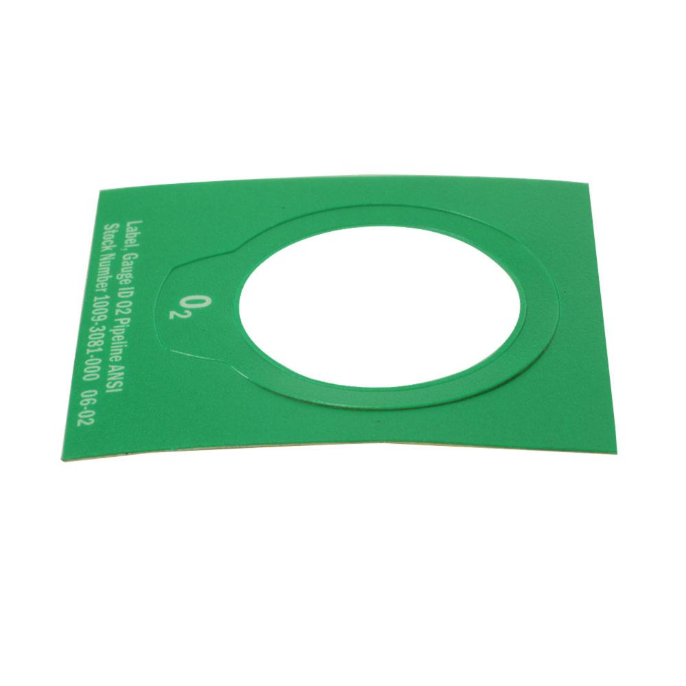 Label Gauge ID Green/White Oxygen Pipeline ANSI Label Gauge ID Green/White Oxygen Pipeline ANSI