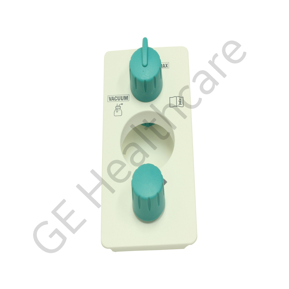 Suction Control Panel Assembly with White, Soft Teal Knobs