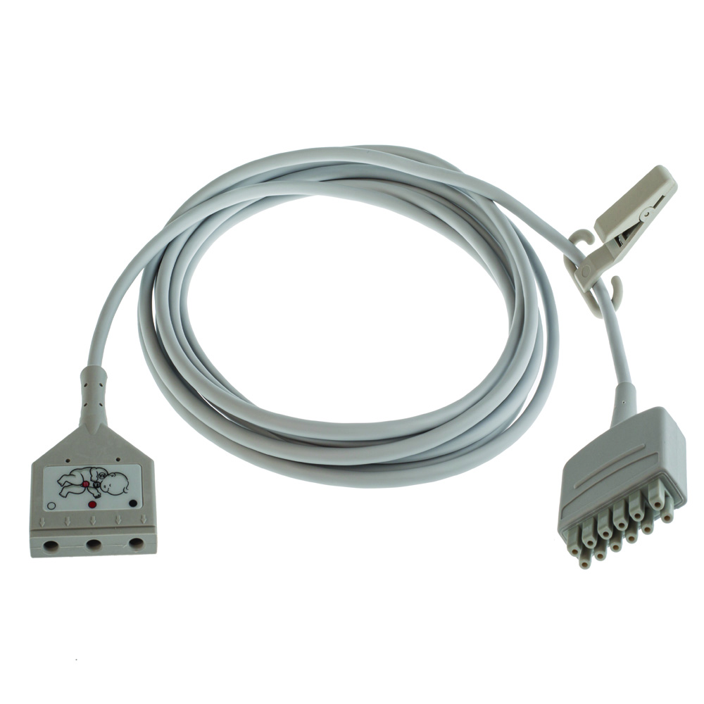 Cable, ECG, Neonatal DIN, 3-lead, AHA, 3.6m/12ft, 1/pack Cable, ECG, Neonatal DIN, 3-lead, AHA, 3.6m/12ft, 1/pack