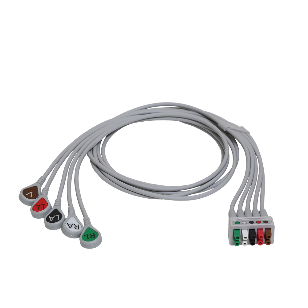 SET DE cables ECG, 5 cables, a presión, AHA, 74 cm/29 pulg SET DE cables ECG, 5 cables, a presión, AHA, 74 cm/29 pulg