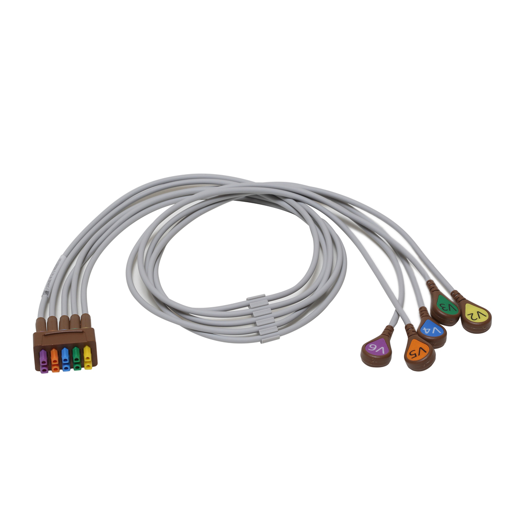 Conjunto de derivaciones de ECG, V2-6 de 5 vías, encajar, AHA, 74 cm/29 pulg. Conjunto de derivaciones de ECG, V2-6 de 5 vías, encajar, AHA, 74 cm/29 pulg.