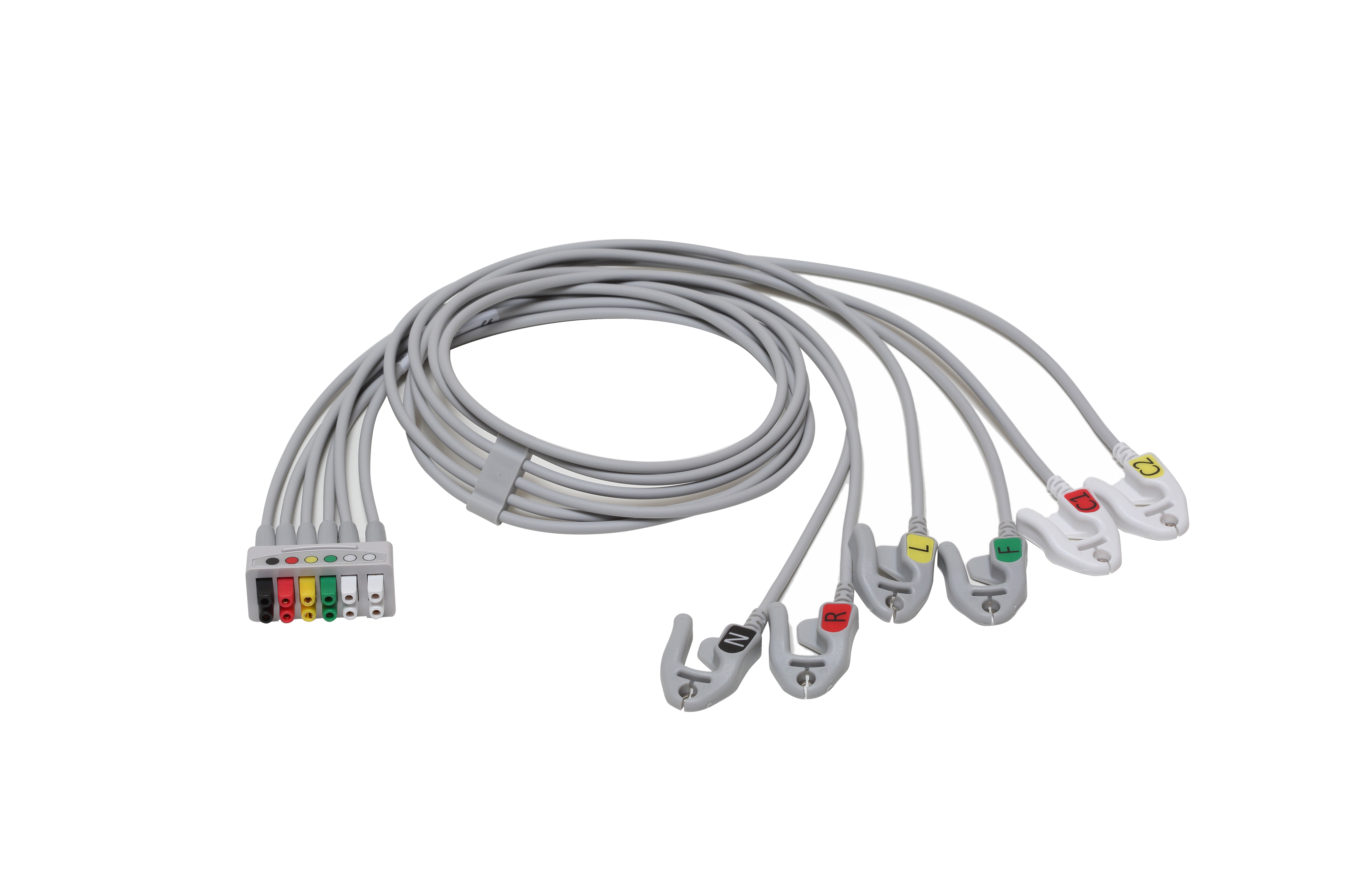 Set de derivaciones ECG, 6 derivaciones, agrupados, pinza, IEC, 74 cm/29 pulg