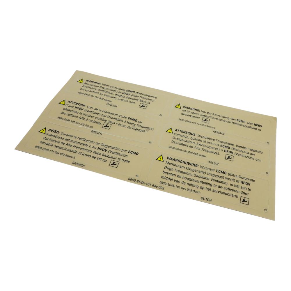 AUTOADHESIVO, ETIQUETA WRN ECMO HFOV GP AUTOADHESIVO, ETIQUETA WRN ECMO HFOV GP