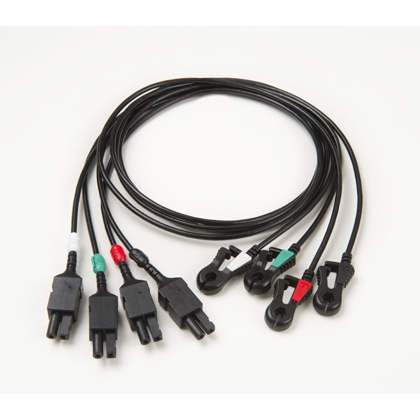 Kit de cuatro cables para conexión de electrodos, 30 pulgadas de largo, color: blanco, verde, rojo, Negro